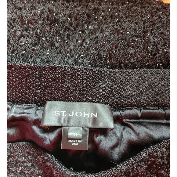 St. John Black Evening Knit Pencil Skirt 10 - Picture 5 of 5